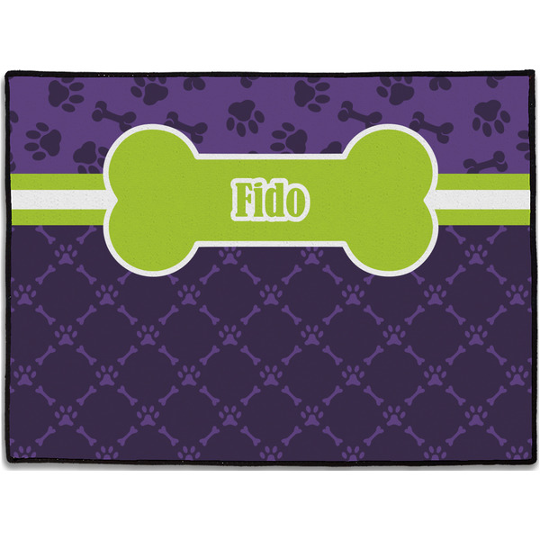 Custom Pawprints & Bones Door Mat - 24"x18" (Personalized)