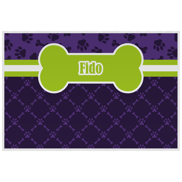 Custom Pawprints & Bones Laminated Placemat w/ Name or Text