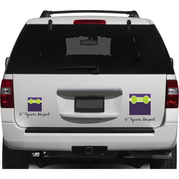 Pawprints & Bones Personalized Square Car Magnets on Ford Explorer