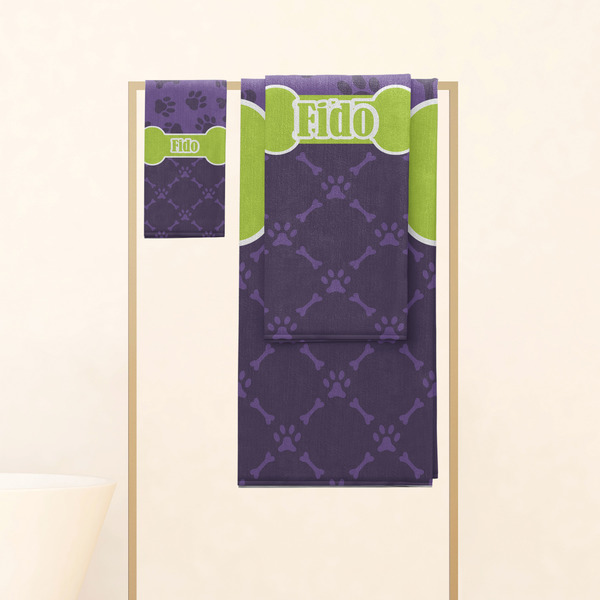Pawprints & Bones Personalized Towel Set