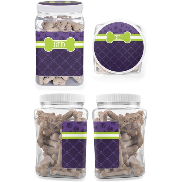 Pawprints & Bones Pet Treat Jar - Multiple Angles