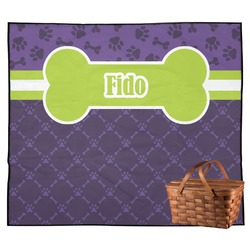 Pawprints & Bones Outdoor Picnic Blanket (Personalized)