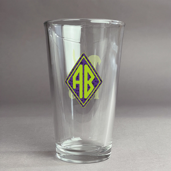 Custom Pawprints & Bones Pint Glass - Full Color Logo (Personalized)