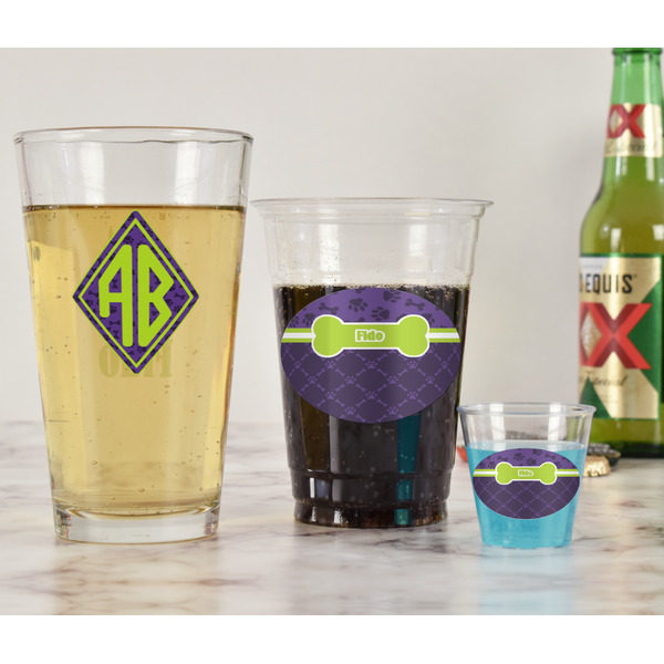 Pawprints & Bones Pint Glass - Two Content - In Context