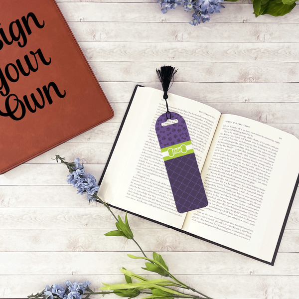 Pawprints & Bones Plastic Bookmarks - In Context