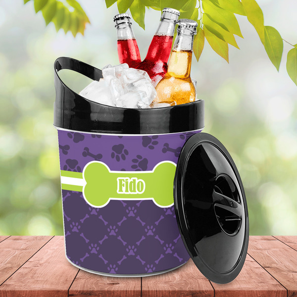 Pawprints & Bones Plastic Ice Bucket - LIFESTYLE