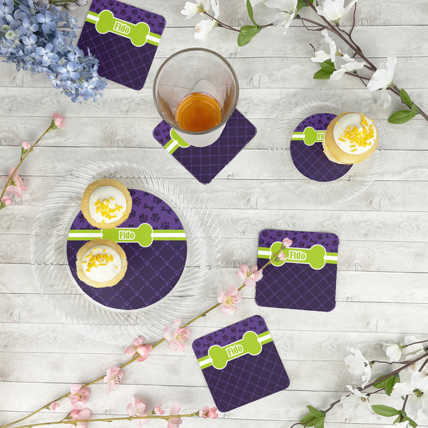 Pawprints & Bones Plastic Party Appetizer & Dessert Plates - In Context