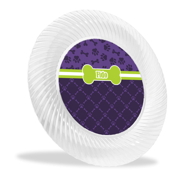 Custom Pawprints & Bones Plastic Party Dinner Plates - 10" (Personalized)