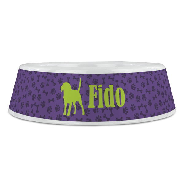 Pawprints & Bones Plastic Pet Bowls - Large - FRONT