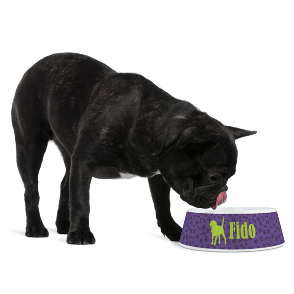 Pawprints & Bones Plastic Pet Bowls - Medium - LIFESTYLE