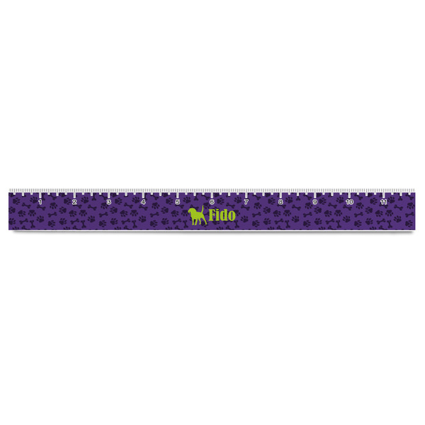 Pawprints & Bones Plastic Ruler - 12" - FRONT