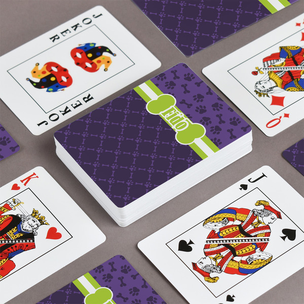 Pawprints & Bones Playing Cards - Front & Back View