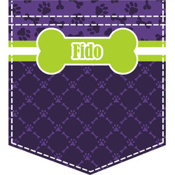 Pawprints & Bones Iron On Faux Pocket (Personalized)