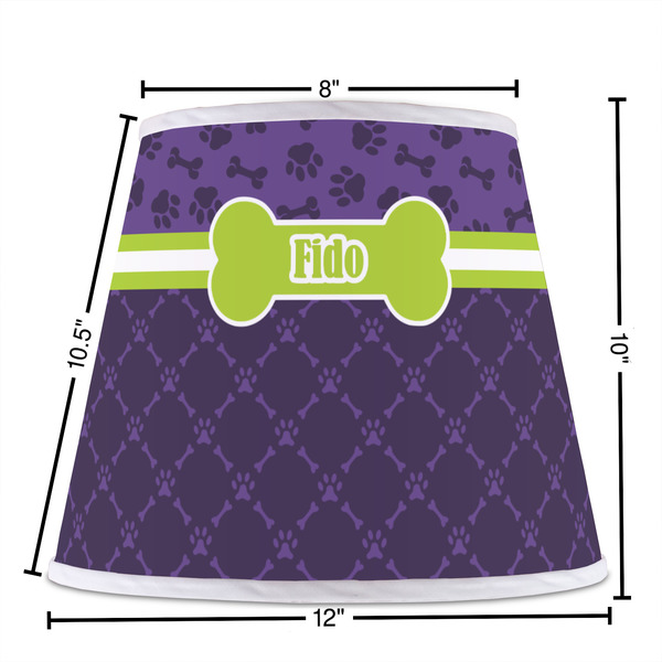 Pawprints & Bones Poly Film Empire Lampshade - Dimensions
