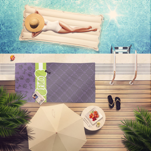 Pawprints & Bones Pool Towel Lifestyle