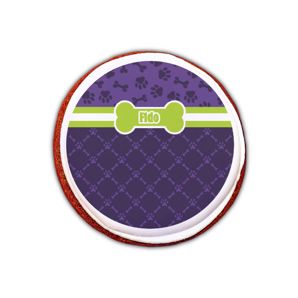 Pawprints & Bones Printed Icing Circle - XSmall - On Cookie