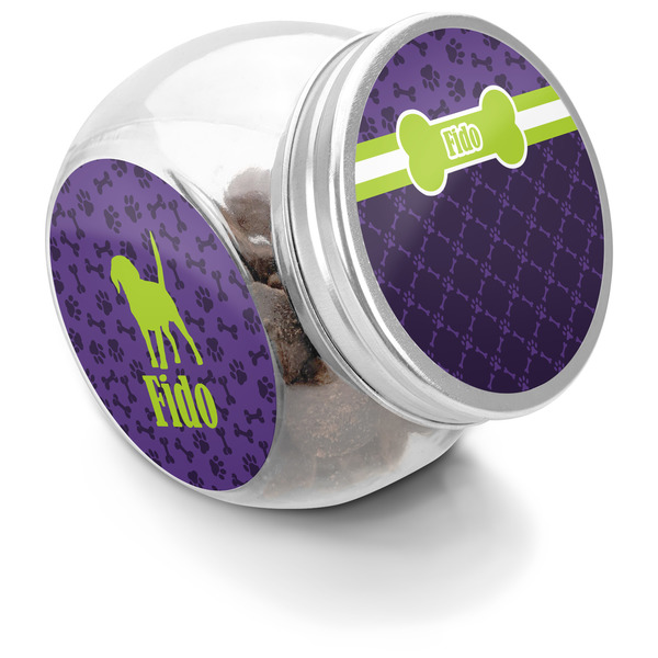 Custom Pawprints & Bones Puppy Treat Jar (Personalized)