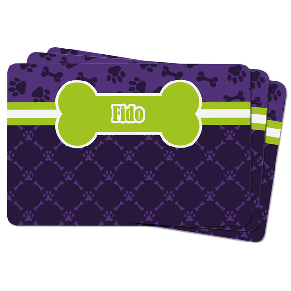 Pawprints & Bones Rectangular Fridge Magnet - THREE