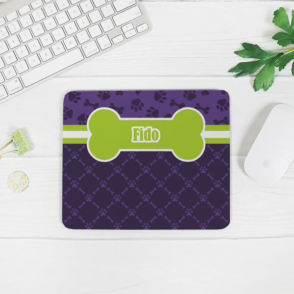 Pawprints & Bones Rectangular Mouse Pad - LIFESTYLE 2