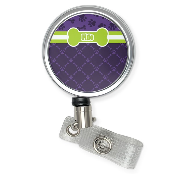 Custom Pawprints & Bones Retractable Badge Reel (Personalized)