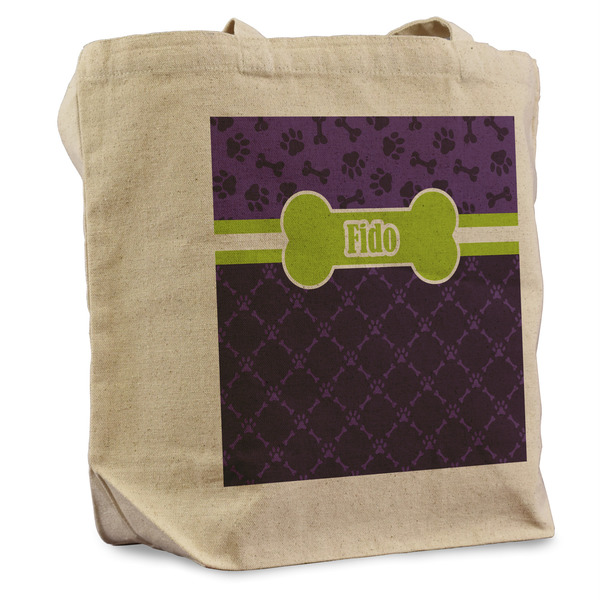 Custom Pawprints & Bones Reusable Cotton Grocery Bag - Single (Personalized)