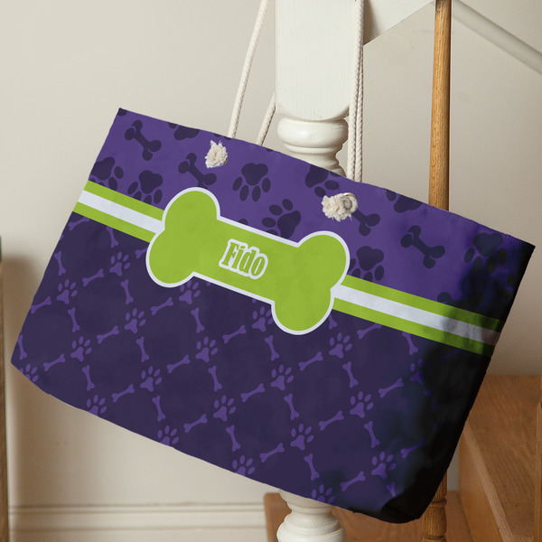 Pawprints & Bones Large Rope Tote - Life Style