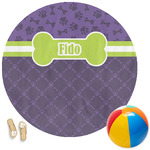 Pawprints & Bones Round Beach Towel (Personalized)