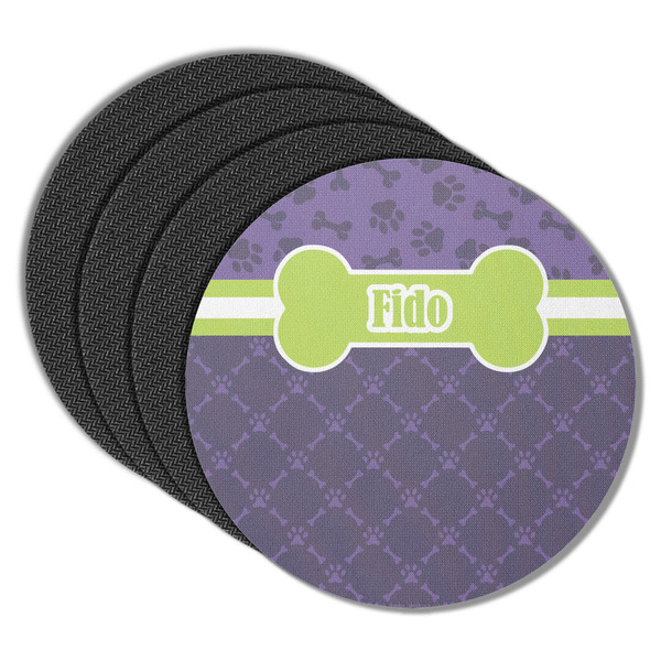 Pawprints & Bones Round Coaster Rubber Back - Main
