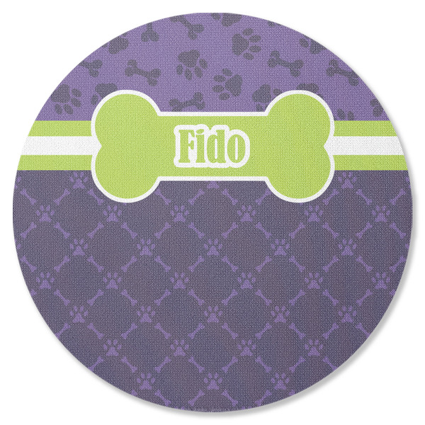 Pawprints & Bones Round Coaster Rubber Back - Single