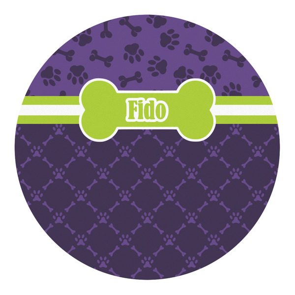 Custom Pawprints & Bones Round Decal (Personalized)