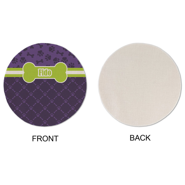 Pawprints & Bones Round Linen Placemats - APPROVAL (single sided)