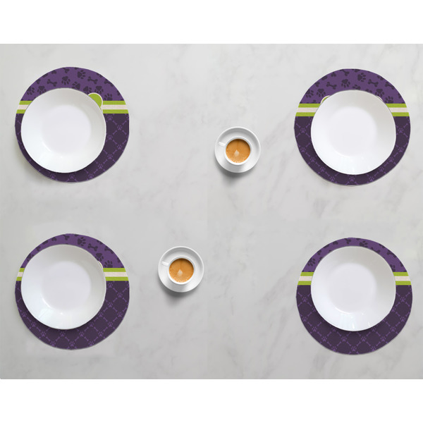 Pawprints & Bones Round Linen Placemats - LIFESTYLE (set of 4)