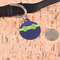 Pawprints & Bones Round Pet ID Tag - Large - In Context