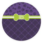 Pawprints & Bones Round Stone Trivet (Personalized)