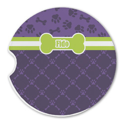 Pawprints & Bones Sandstone Car Coaster - Single (Personalized)