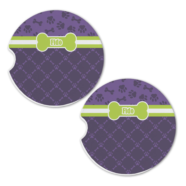 Pawprints & Bones Sandstone Car Coasters - Set of 2