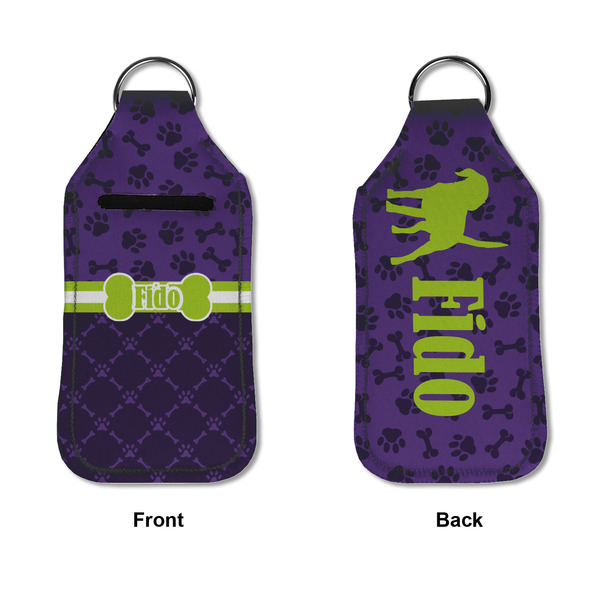 Pawprints & Bones Sanitizer Holder Keychain - Large APPROVAL (Flat)