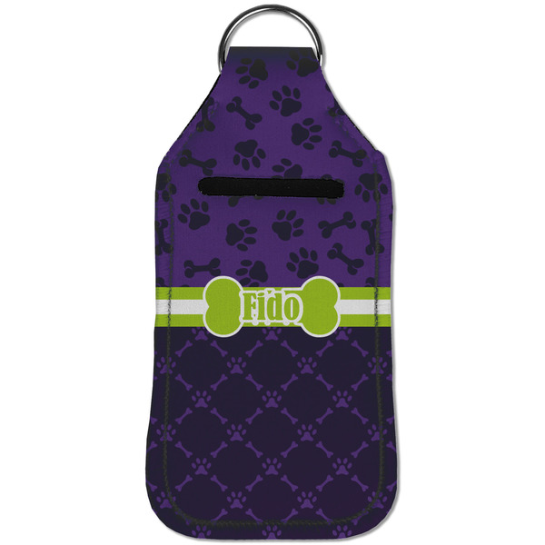 Pawprints & Bones Sanitizer Holder Keychain - Large (Front)