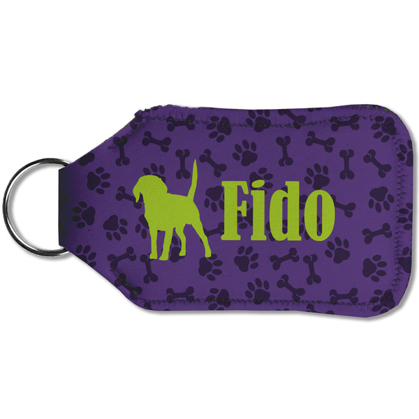 Pawprints & Bones Sanitizer Holder Keychain - Small (Back)