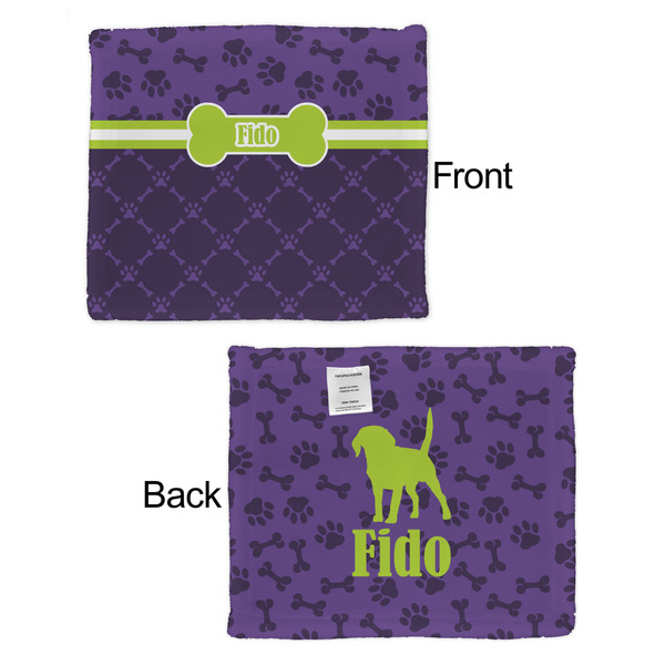 Pawprints & Bones Security Blanket - Front & Back View