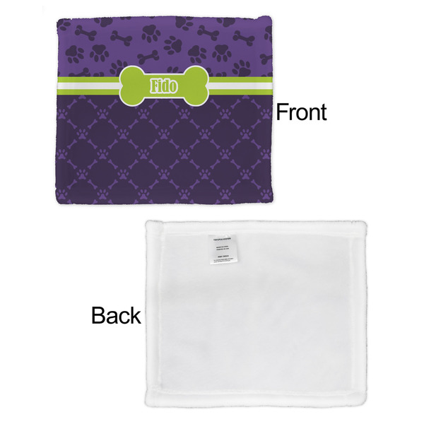 Pawprints & Bones Security Blanket - Front & White Back View