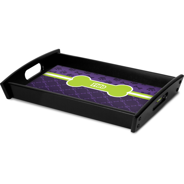 Pawprints & Bones Serving Tray Black - Corner