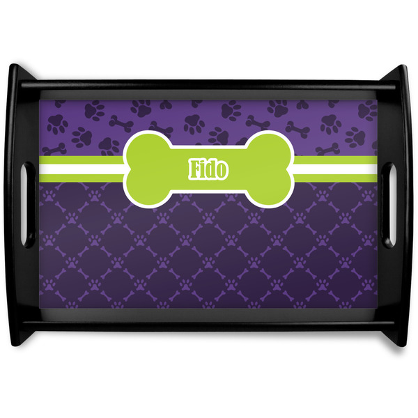 Custom Pawprints & Bones Wooden Tray (Personalized)