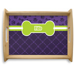 Pawprints & Bones Natural Wooden Tray - Large (Personalized)