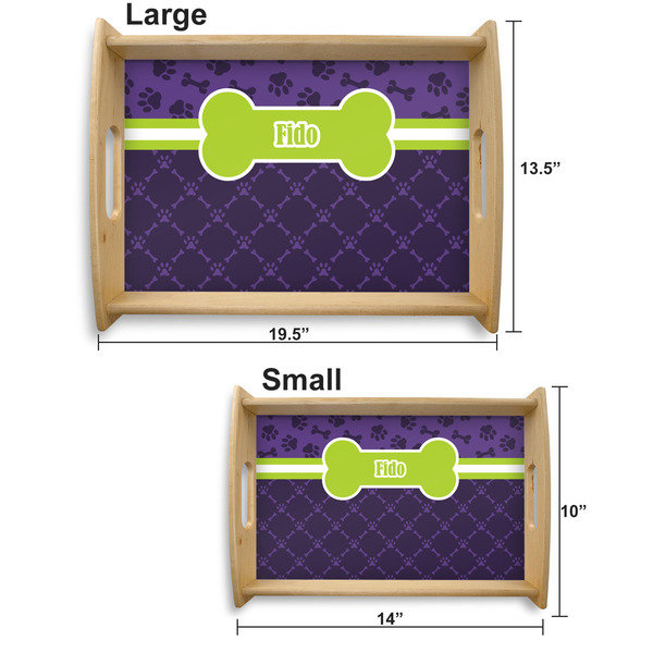 Pawprints & Bones Serving Tray Wood Sizes