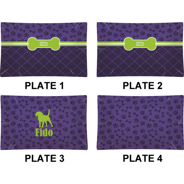 Pawprints & Bones Set of Rectangular Dinner Plates (Approval)