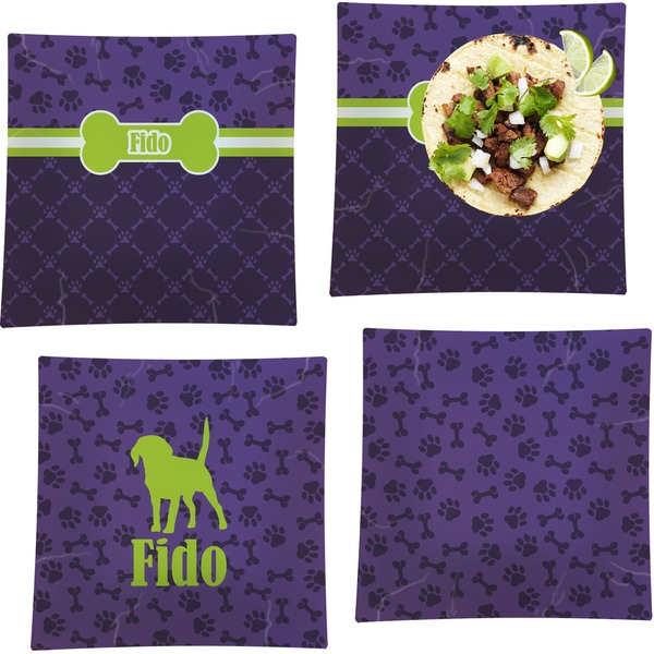 Pawprints & Bones Set of Square Dinner Plates