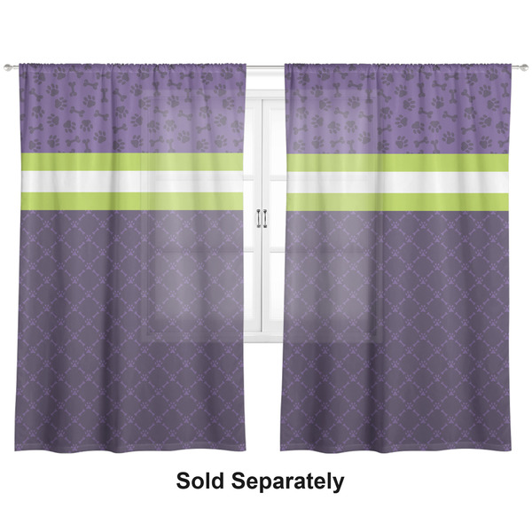 Pawprints & Bones Sheer Curtains Double