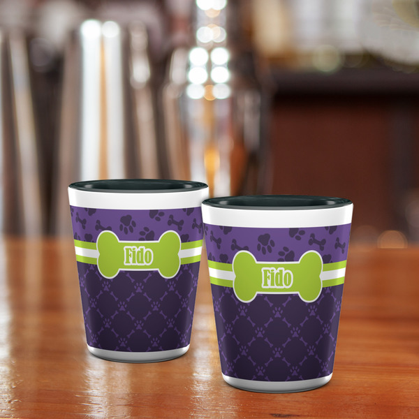 Pawprints & Bones Shot Glass - Two Tone - LIFESTYLE