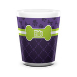 Pawprints & Bones Ceramic Shot Glass - 1.5 oz - White - Set of 4 (Personalized)